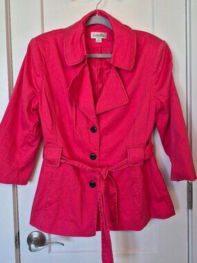 Isabella Suits Pink Belted Jacket – 3/4 Sleeve – Size 14